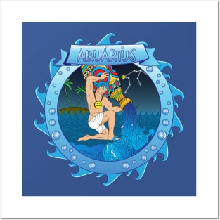 Aquarius Horoscope Vase Posters and Art